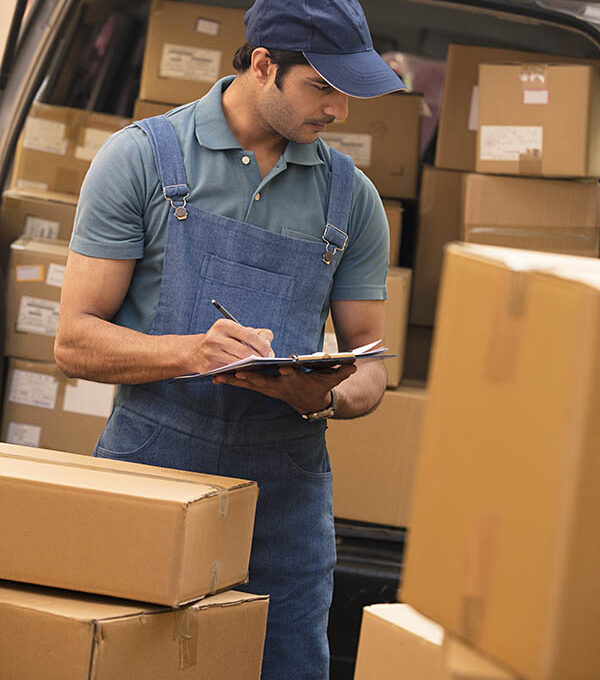 checking delivery packages